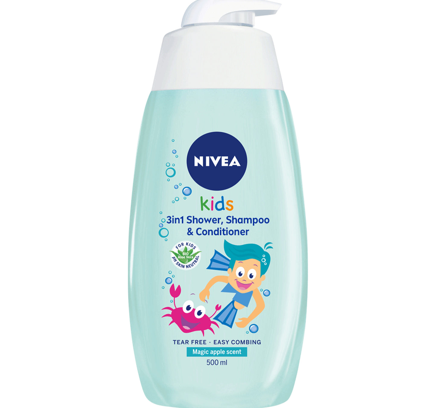 Nivea 3in1 Kids Shower & Shampoo With Bio Aloe Vera Apple Scent 500 ml