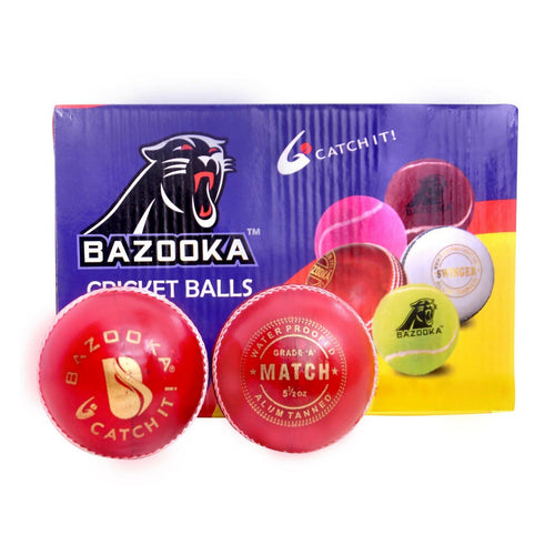 Bazooka Cricket Leather Ball 1pc Red
