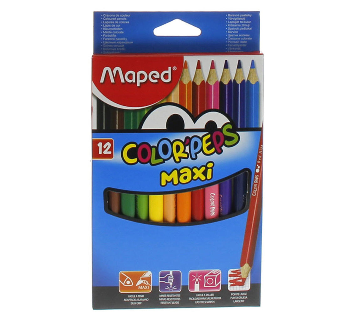 قلم تلوين جامبو من مابد 834010، 12 قطعة