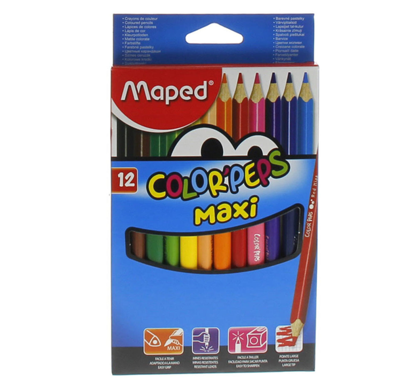 قلم تلوين جامبو من مابد 834010، 12 قطعة