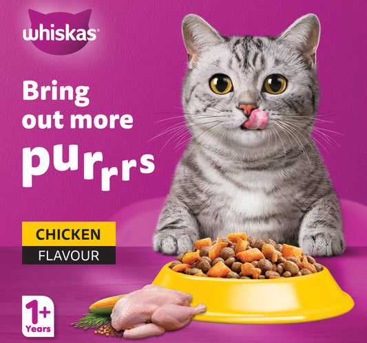 Whiskas Chicken Flavour Dry Food for Adult Cat 1+ Years 1.2 kg