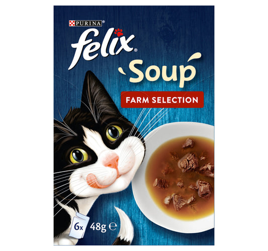 Felix Soup Farm Selection Cat Food 6 x 48 g