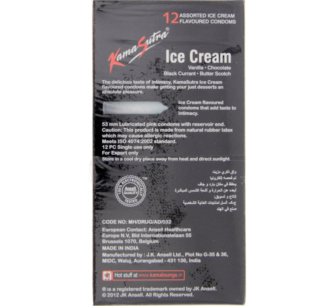 Kamasutra Ice Cream Flavoured Condoms 12 pcs