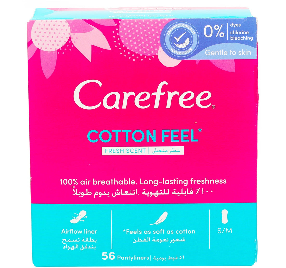 Carefree Cotton Feel Fresh Scent Pantyliners 56 pcs