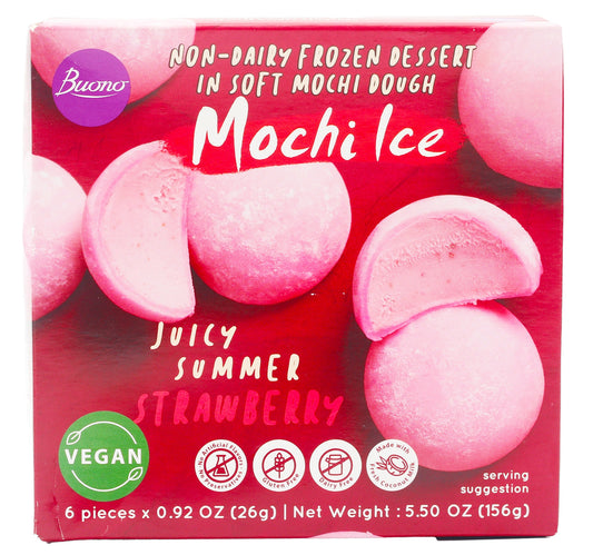 Buono Mochi Ice Strawberry Non-Dairy Frozen Dessert 156 g