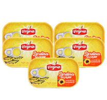 سردين فرجينيا في زيت دوار الشمس - عبوة اقتصادية، 5 × 125 جم