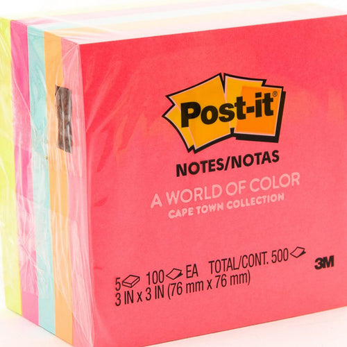 3M Post-it Neon Colors 3inchx5inch 5 x 100 Sheet