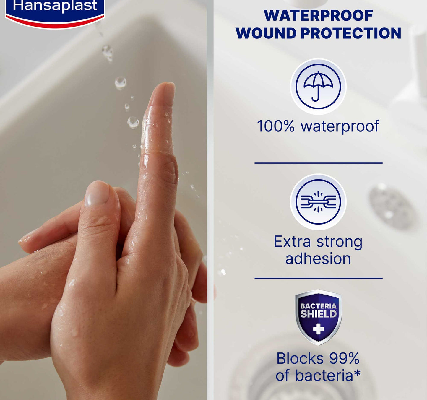 Hansaplast Aqua Protect Wound Plasters 100% Waterproof Dressing 20 pcs