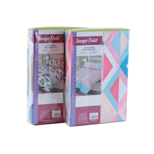 Somer Field Bedsheet King Three Pieces Set