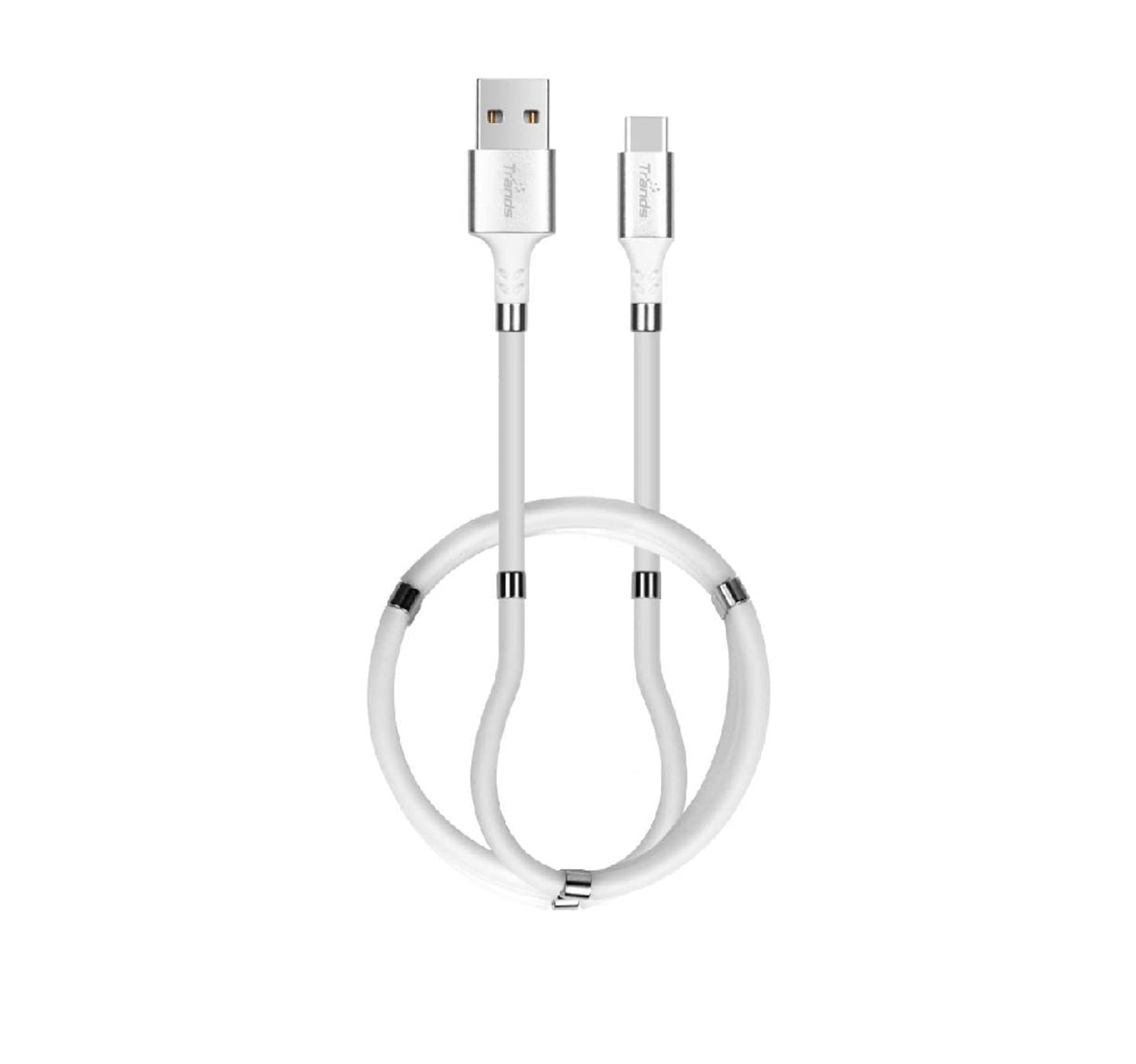 Trands Magnetic Absorption Type-C Data Cable, Portable Self Winding Clutter CA550