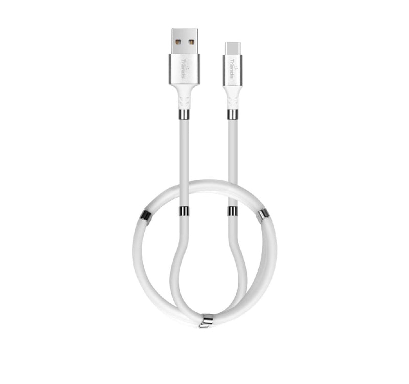Trands Magnetic Absorption Type-C Data Cable, Portable Self Winding Clutter CA550 Lulu Hypermarket