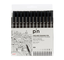 Uni-Ball Pin Fineliner Drawing Pen 12pcs PIN200BK