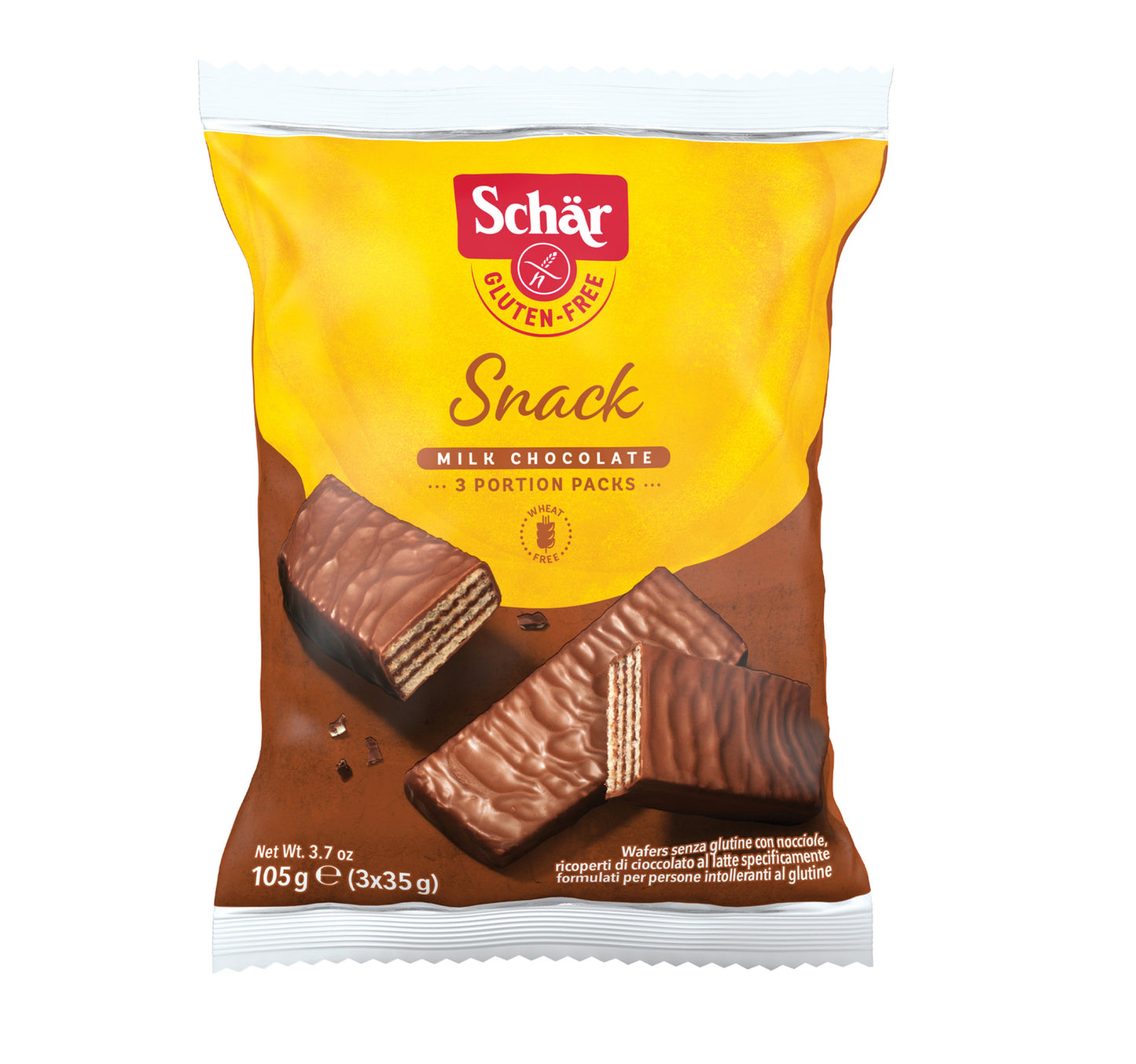 Schar Gluten Free Snack Chocolate Wafer 105 g