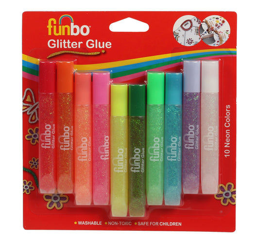 Funbo Glitter Glue Neon Color 10pcs