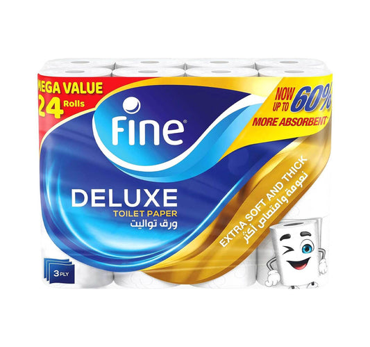 Fine Deluxe Toilet Paper 3ply 24 x 140 Sheets