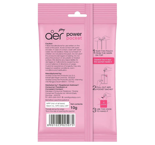 Aer Power Pocket Bathroom Fragrance Rose Blossom 10 g