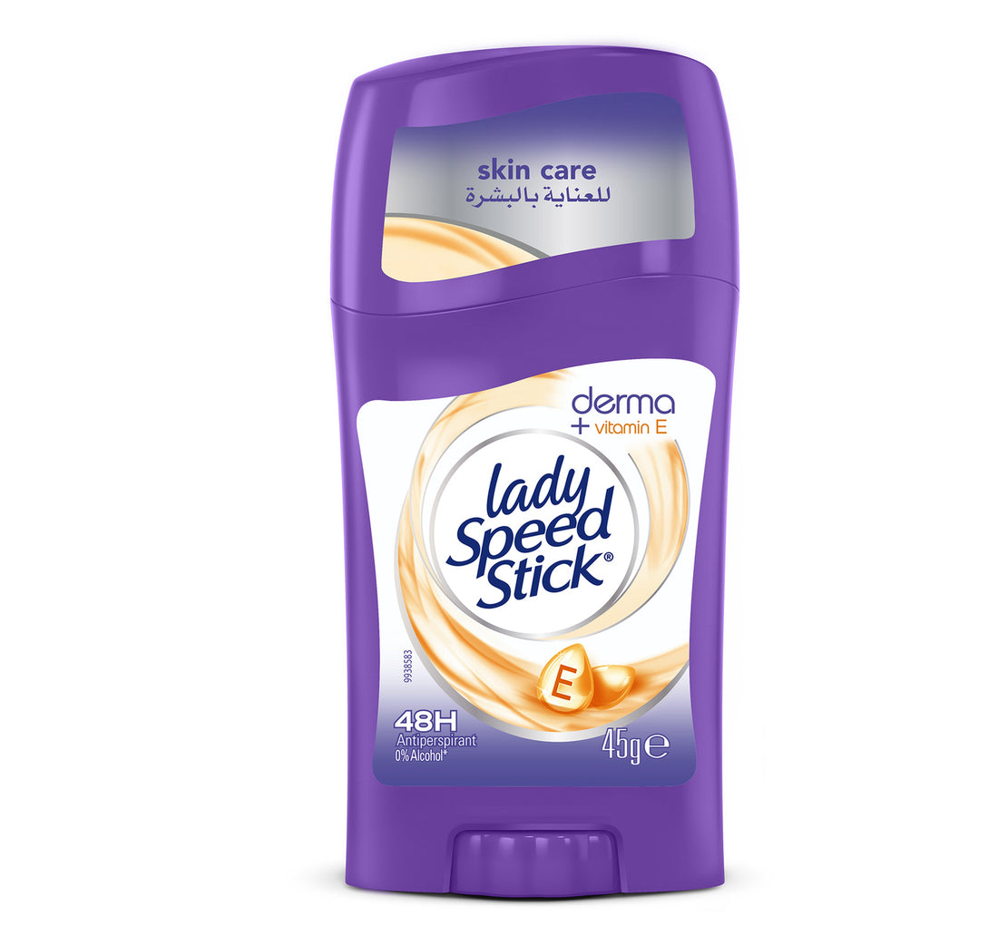 Lady Speed Stick Derma Sticks Anti-Perspirant Deodorant Natural Skin Restoration Vitamin E 45 g