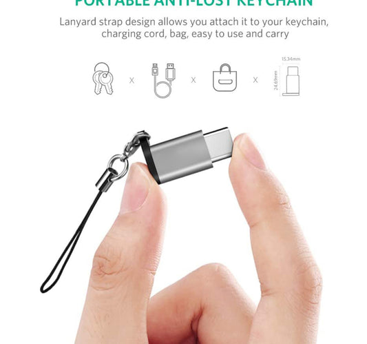 Trands Micro to Type-C Connector Adapter with Keychain CA366