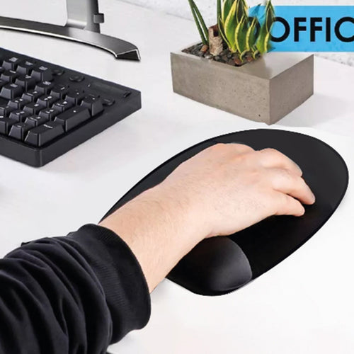 Iends Gel Mouse Pad with Wrist Support, Black, IE-MP864
