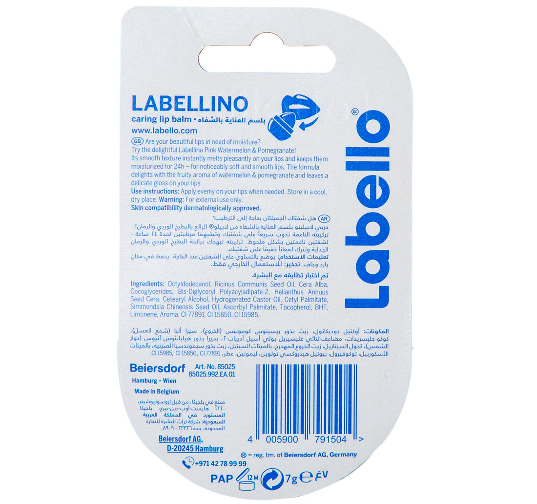 Labellino Lip Balm Pink Watermelon & Pomegranate 7 g