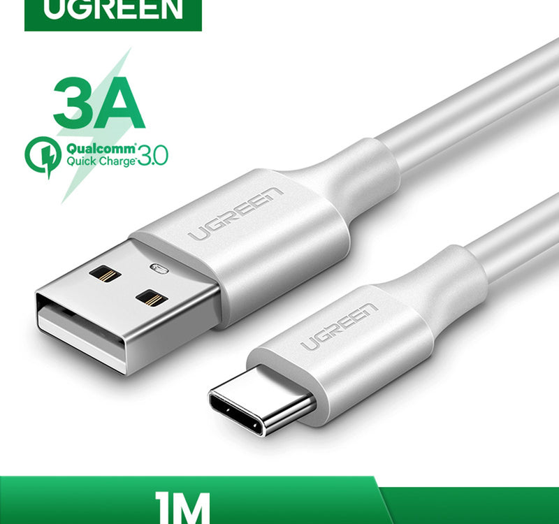 Ugreen USB-A to USB-C Cable, 1 m, White, 60121 Sultan Center