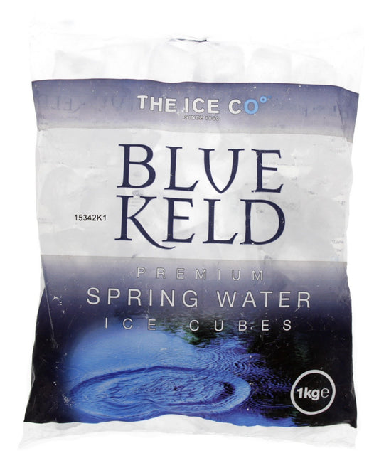 The Ice Co Blue Keld Spring Water Ice Cubes 1 kg