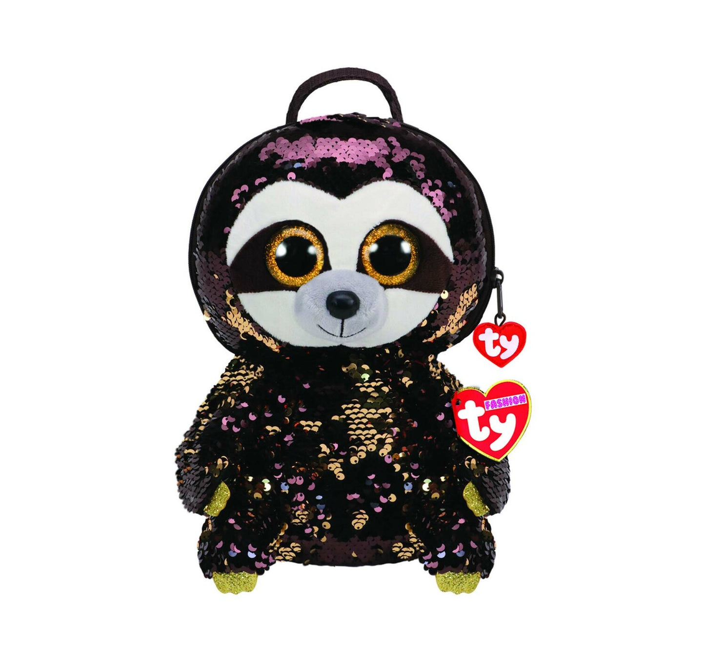 Ty Fashion Sequin Dangler Backpack Black and Golden 12.9" 95041