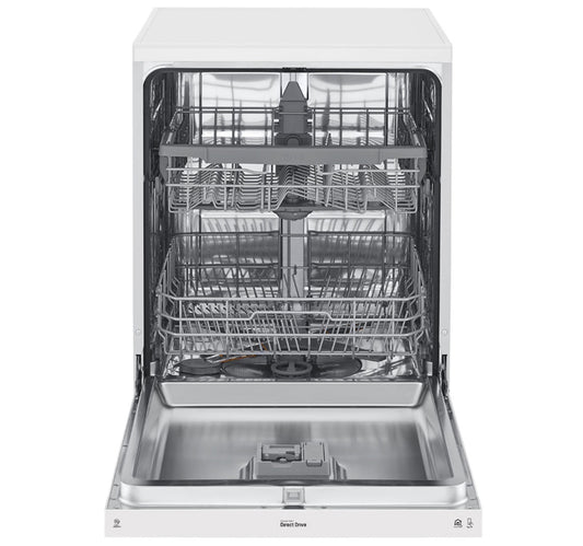 LG QuadWash Dishwasher, 14 Place Settings, 7 Wash Cycles, White, DFB512FW