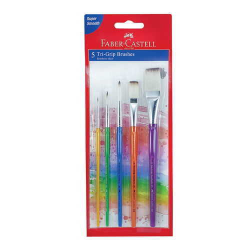 Faber-Castell Grip Paint Brush Round&Flats 5's 280815