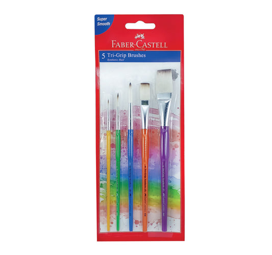 Faber-Castell Grip Paint Brush Round&Flats 5's 280815