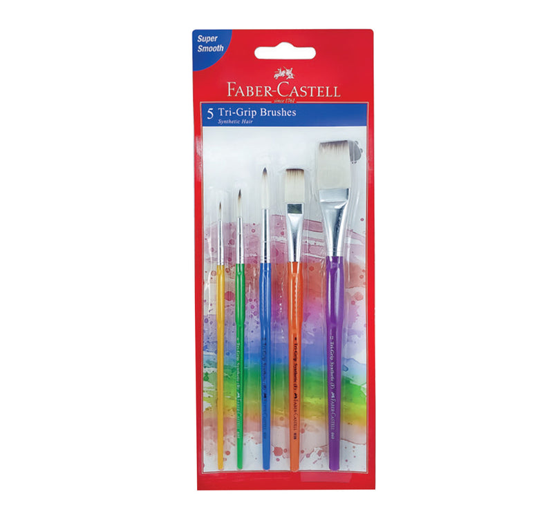 Faber-Castell Grip Paint Brush Round&Flats 5's 280815