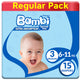 Sanita Bambi Baby Diaper Regular Pack Size 3 Medium 6-11 kg 15 pcs