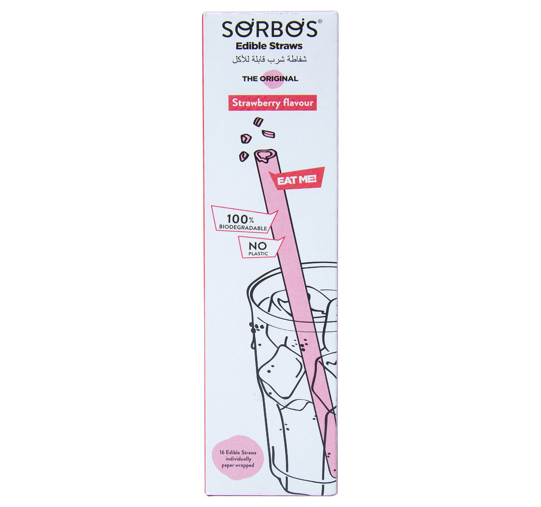 Sorbos Edible Straws Strawberry 128 g