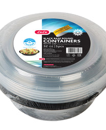 LuLu Black Base Round Containers With Lid 32oz 5 pcs