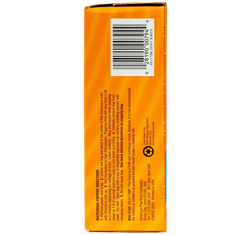 Jolly Time Crispy 'n White Microwave Natural Flavour Popcorn 298 g