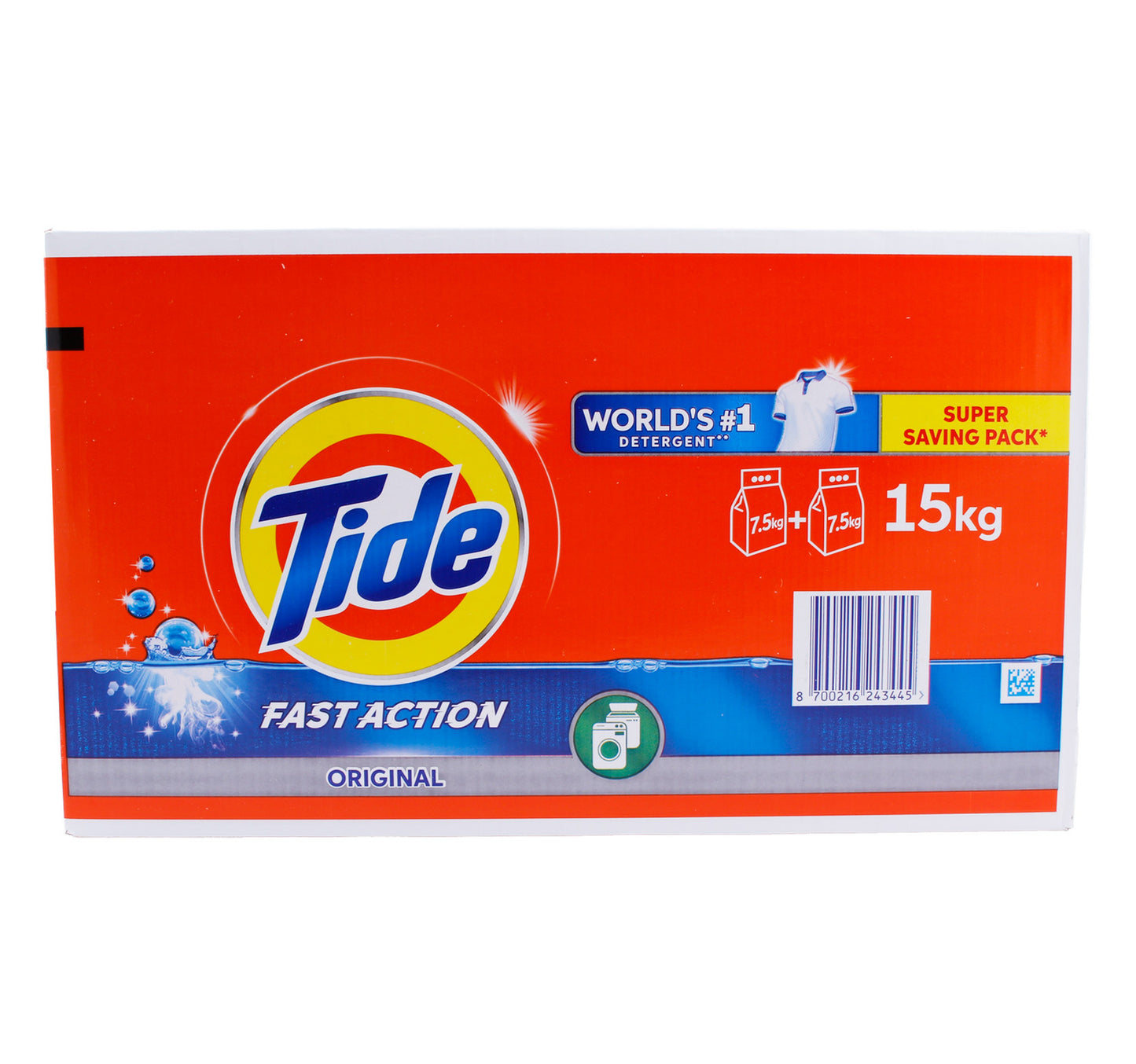 مسحوق الغسيل تايد ذو التحميل الأمامي الأصلي عبوة القيمة 2 × 7.5 كجم
