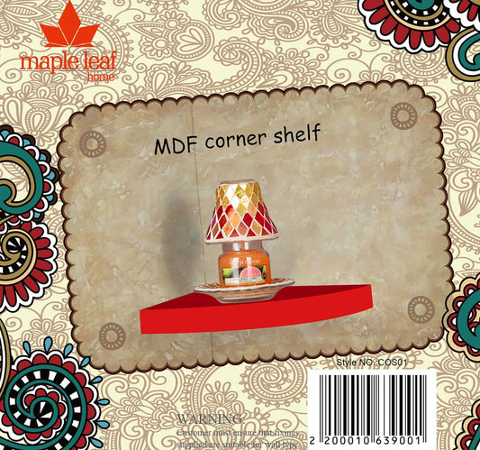 Maple Leaf Home MDF Wood Corner Wall Shelf, Red, COS01P