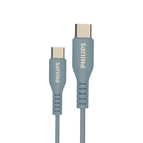 Philips Braided Type C to C Cable, 1.2 m, Blue, DLC8701P