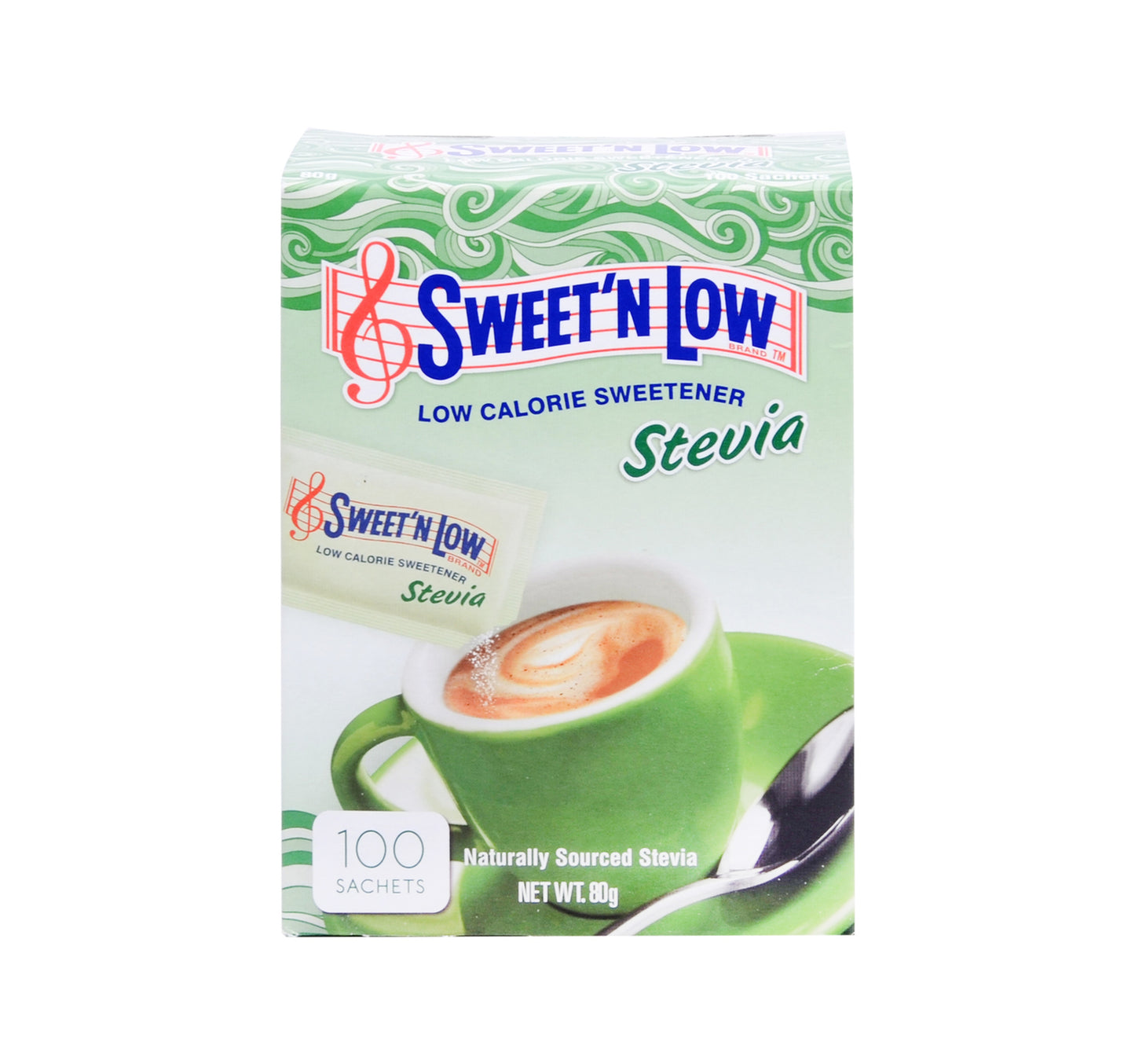 مُحلي ستيفيا منخفض السعرات الحرارية من سويت آند لو، 100 قطعة