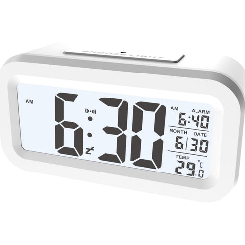 Maple Leaf LCD Digital Alarm Clock 13.7cm White
