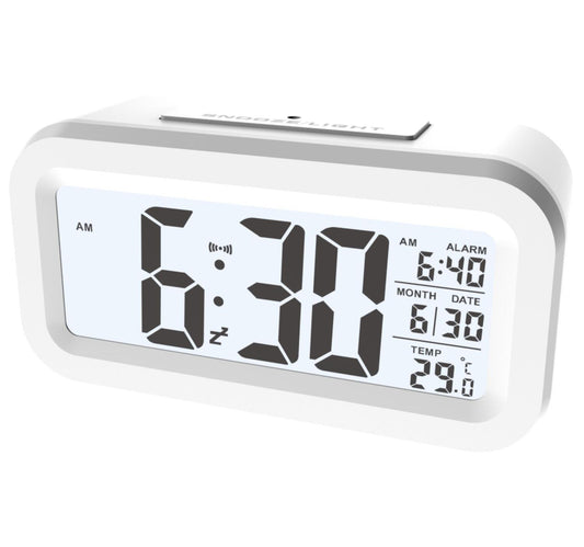 Maple Leaf LCD Digital Alarm Clock 13.7cm White