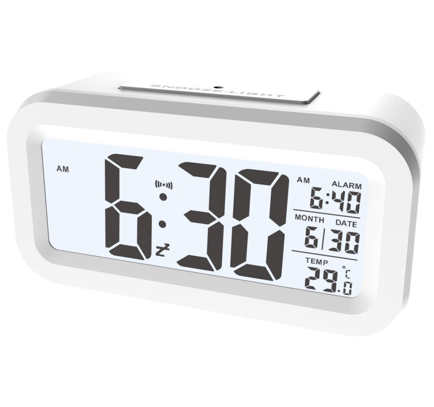 Maple Leaf LCD Digital Alarm Clock 13.7cm White