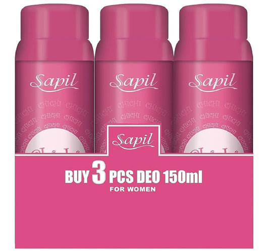 Sapil Chichi Perfumed Deodorant Spray For Women Value Pack 3 x 150 ml