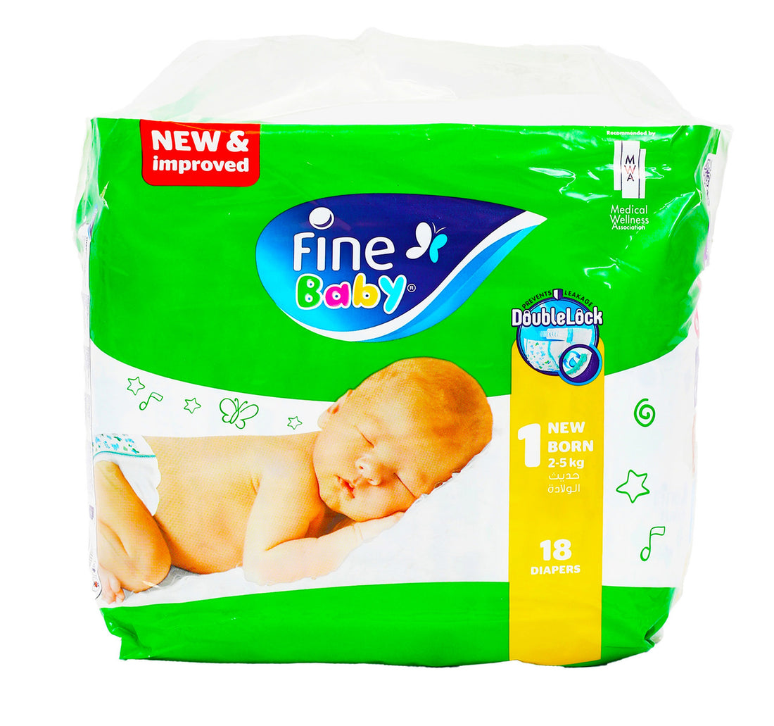 Fine Baby Diaper Super Dry Size 1 New Born 2-5 kg 18 pcs