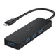 AUKEY CBC64 USB C Hub Ultra Slim with 4 USB 3.0 Data Ports Black