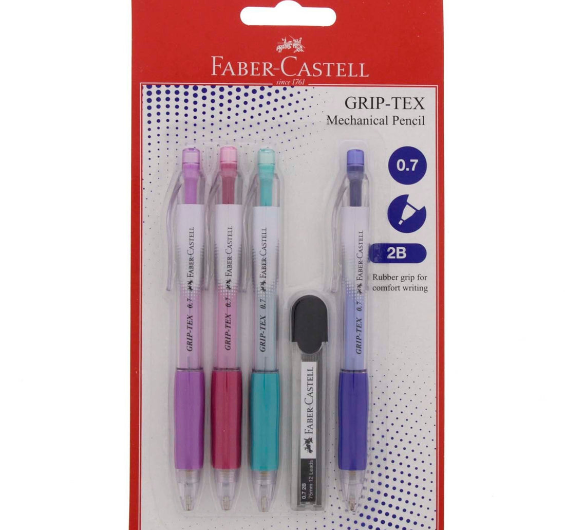 Faber-Castell Grip-Tex Mechanical Pencil 4's + Leads 133806