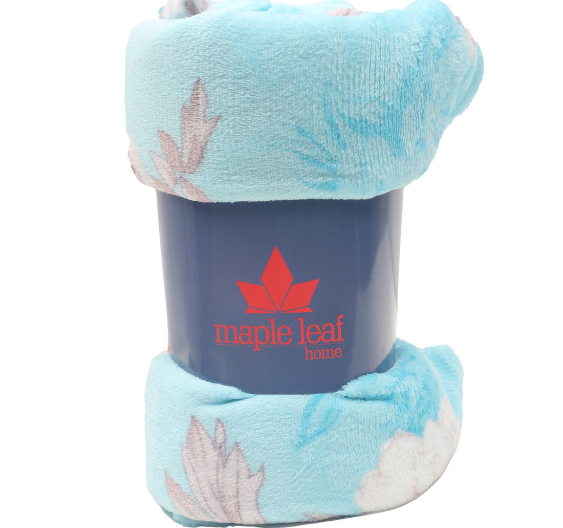 Maple Leaf Flannel Blanket 200 x 220cm Assorted