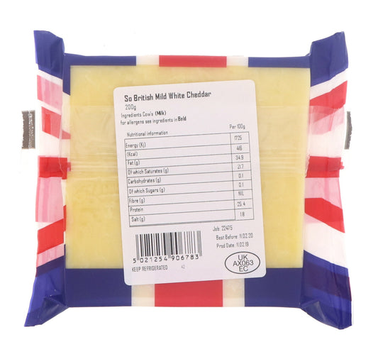 So British Mild White Cheddar Cheese 200 g