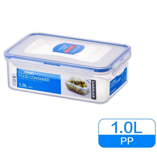 Lock & Lock Rectangular Food Container, 1L, Clear, HPL817