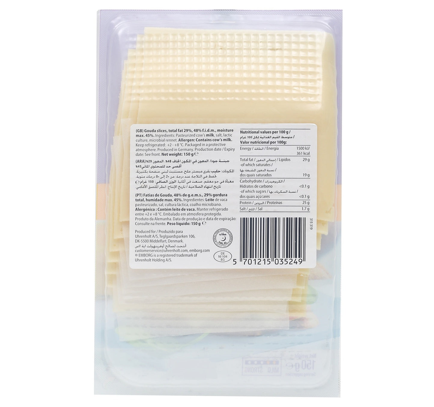 Emborg Gouda Cheese Slices 150 g